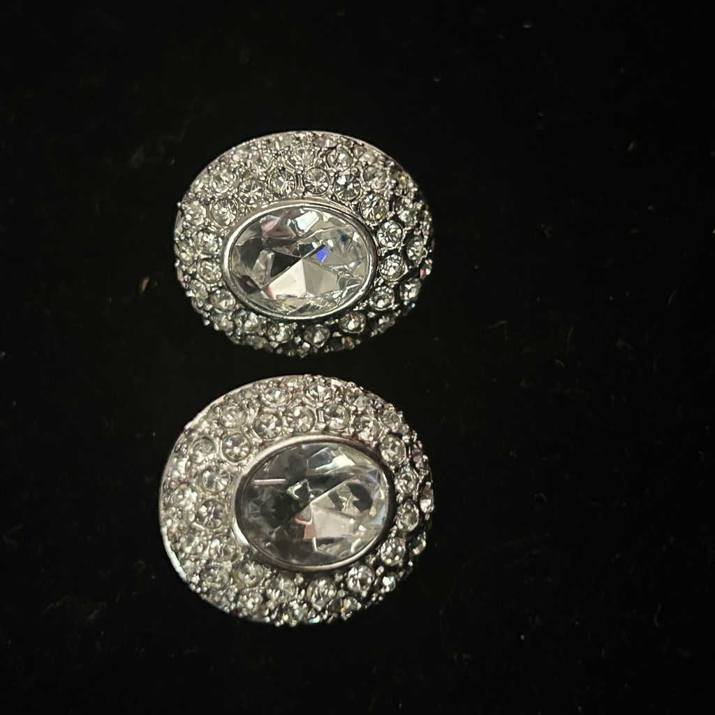 Elegant Silver Crystal Stud Earrings